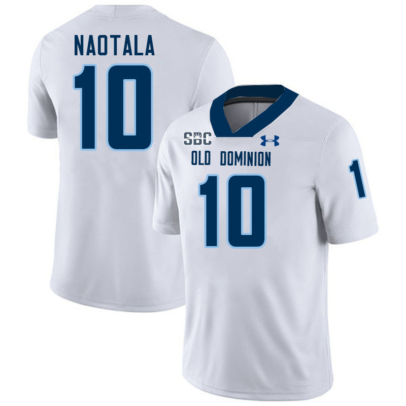 #10 Koa Naotala Old Dominion Monarchs College Football Jerseys Stitched-White